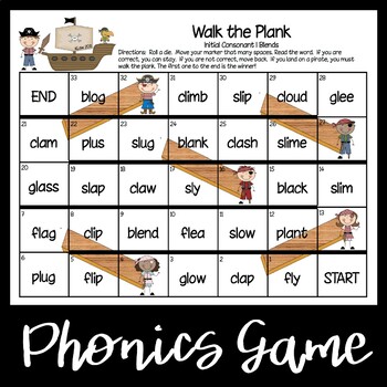 Preview of Walk the Plank--Consonant Blends and Digraphs Games