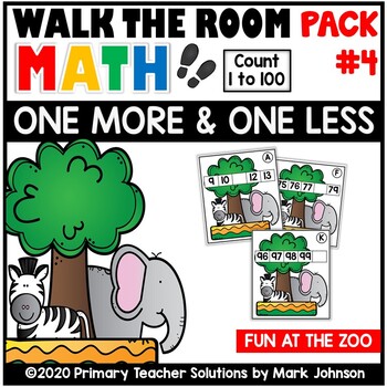 Walk the Room Math Pack 4: One More and One Less (1.NBT.1.A)