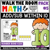 Walk the Room Math Pack 5: Add and Subtract Within 10: Num