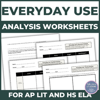 Preview of Walker's "Everyday Use" Analysis Worksheets/Graphic Organizers - HS Eng/AP Lit