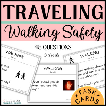 Preview of Walking Safety Skills | Community Problem Solving TASK CARDS | 3 Levels