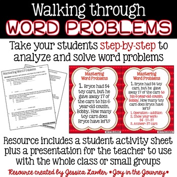 Preview of Walking Through Word Problems: Step-by-Step Strategies