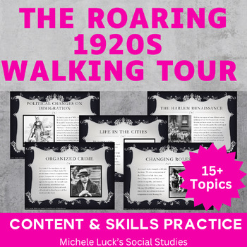 Preview of Roaring 20s 1920s Walking Tour Centers Activity Gallery Walk