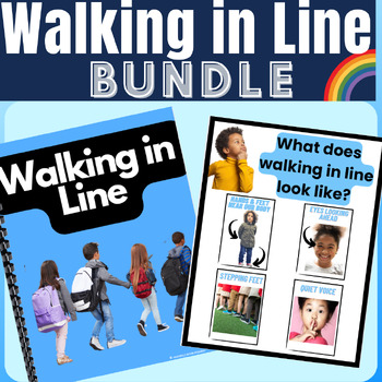 Preview of Walking in Line Rules Bundle Ideal for Autism Preschool or Kindergarten