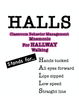 Preview of Walking in a Line, Classroom BEHAVIOR Management Device (HALLS)
