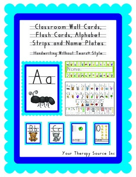 Preview of Wall Cards, Charts, Name Plates and strips Handwriting Without Tears style