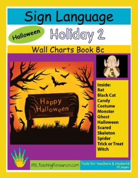 Preview of ASL Signs for Halloween Wall Charts / Posters / Pocket / Mini