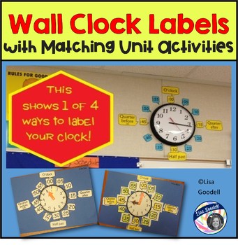 Preview of Wall Clock Labels with Matching Unit Activities GREAT FOR BACK TO SCHOOL