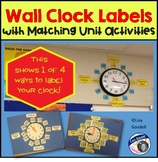 Wall Clock Labels with Matching Unit Activities GREAT FOR 