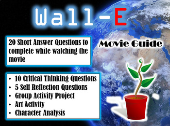 Preview of Wall-E Movie Guide (2008) - Movie Questions with Extra Activities