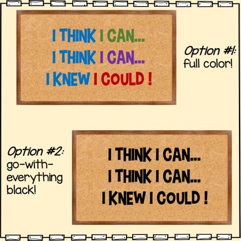 Wall Quote: I think I can... I think I can... I knew I could! | TpT