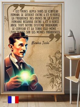 Preview of Les ondes de Tesla: Affiche de citation - Art mural personnalisé
