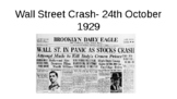 Wall street crash and the great depression