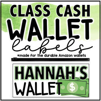 Preview of Class Cash Wallet Labels | FREEBIE