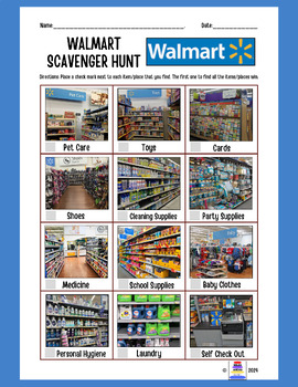 Preview of Walmart Scavenger Hunt / CBI