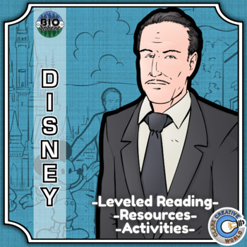 Preview of Walt Disney Biography - Reading, Digital INB, Slides & Activities