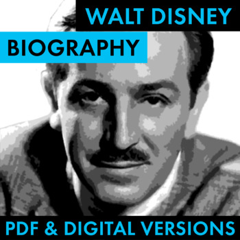 Preview of Walt Disney Biography Research Grid, Disney Biography PDF & Google Drive, CCSS