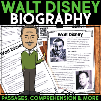 Preview of Walt Disney Biography Disney Day Activities Writing Who Was Walt Disney Passage
