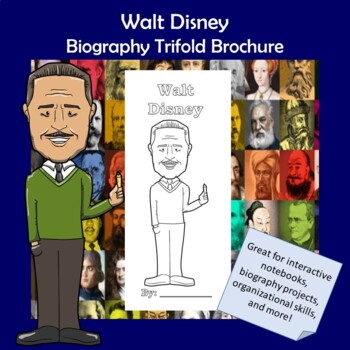 Preview of Walt Disney Biography Trifold Graphic Organizer