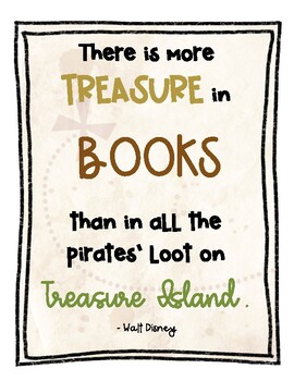 Walt Disney Classroom Library Quote Poster - Treasure Island by Abbey ...