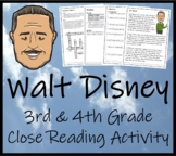 Walt Disney Close Reading Comprehension Activity | 3rd Gra
