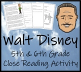 Walt Disney Close Reading Comprehension Activity | 5th Gra