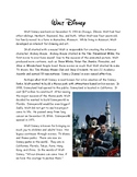 Walt Disney Reading Passage and Comprehension Questions