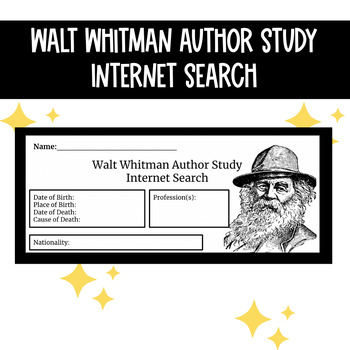 Preview of Walt Whitman Author Study Internet Search
