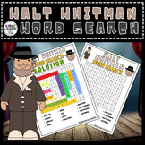 Walt Whitman Biography Word Search Puzzle Worksheet Activi