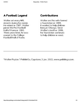 Walter Payton Biography