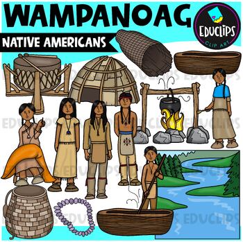 Preview of Wampanoag | Native American Indian Clip Art Set {Educlips Clipart}