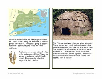 Preview of Wampanoag Picture Activity Cards