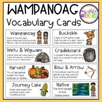 Preview of Wampanoag Vocabulary Cards