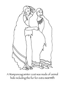 Preview of Wampanoag clothing Thanksgiving coloring page