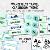 Wanderlust Travel Adventure Classroom Theme | Number Card,