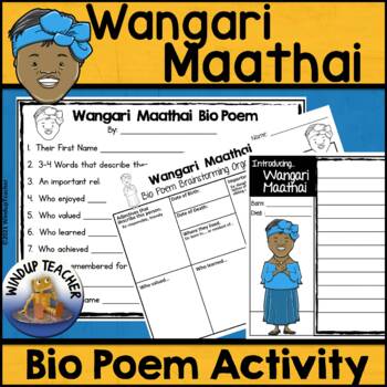 Preview of Wangari Maathai Biography Poem Activity and Writing Paper
