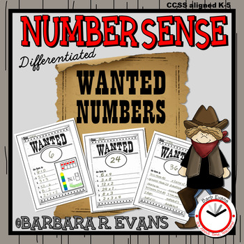 Preview of NUMBER SENSE ACTIVITY Wanted Numbers Posters Math Center Subitizing
