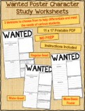 Wanted Poster -  Character Study Worksheet