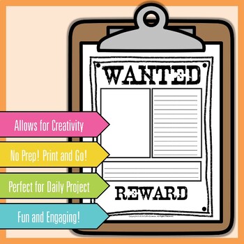 Wanted Poster Project Template by EzPz-Science | TpT
