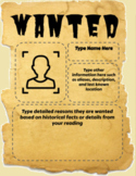 Wanted Poster Template Google Slides for Google Classroom