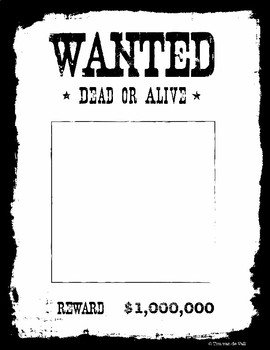 Wanted Poster Templates Worksheets Teachers Pay Teachers