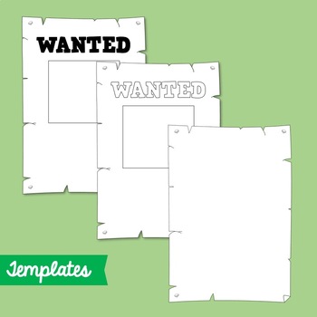 (EDITABLE) Wanted Poster Templates & Elements by Upper Class | TpT