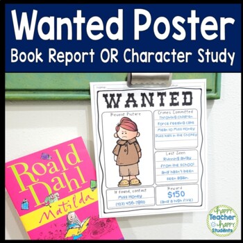 Preview of Wanted Poster Templates: Character Wanted Poster: Wanted Poster Book Report