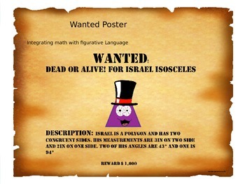 Preview of "Wanted Poster" for Angles, Triangles, and Alliterations