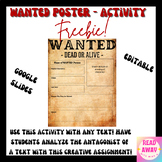 Wanted Poster for Any Text - Antagonist Activity - FREEBIE