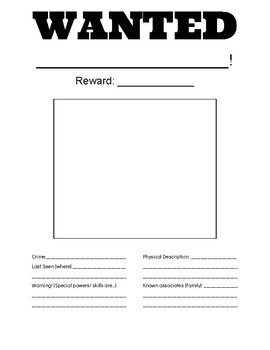 Wanted Poster for Traditional Literature review | TpT