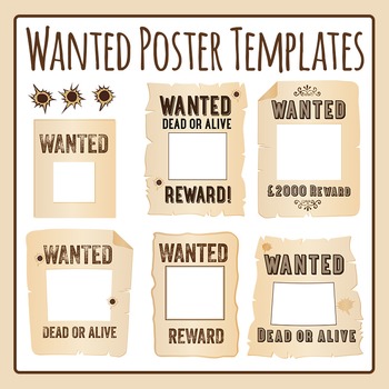 Preview of Wanted Posters Templates - Bushrangers / Wild West Clip Art / Clipart Set