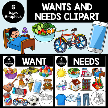Preview of Wants and Needs Clipart Bundle
