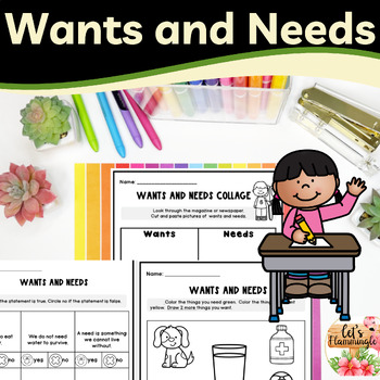 Preview of Wants and Needs Sort Differentiated Worksheets Social Studies Wants Vs Needs