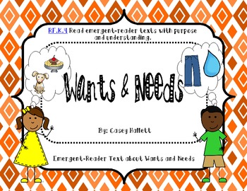 Preview of Wants and Needs {Emergent Reader Text}